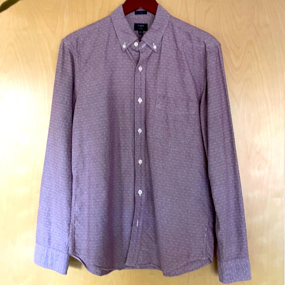 J. Crew Slim Fit Dobby Shirt. Light Purple. Size Medium.